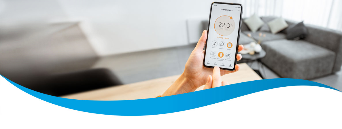 Smart heating control on a phone, fitted by Seaburn Gas